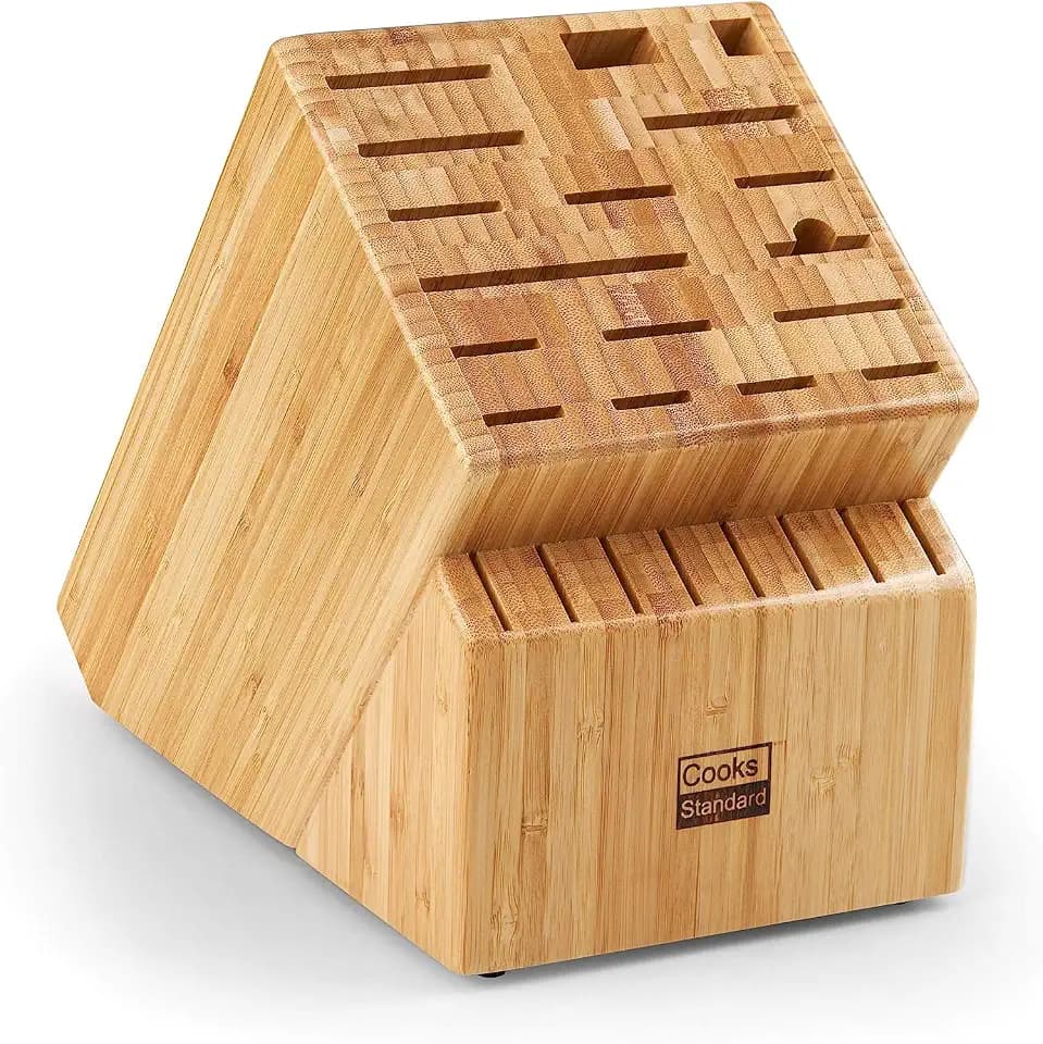 Cooks Standard Classic Bamboo 25-Slot Universal Knife Block without Knives