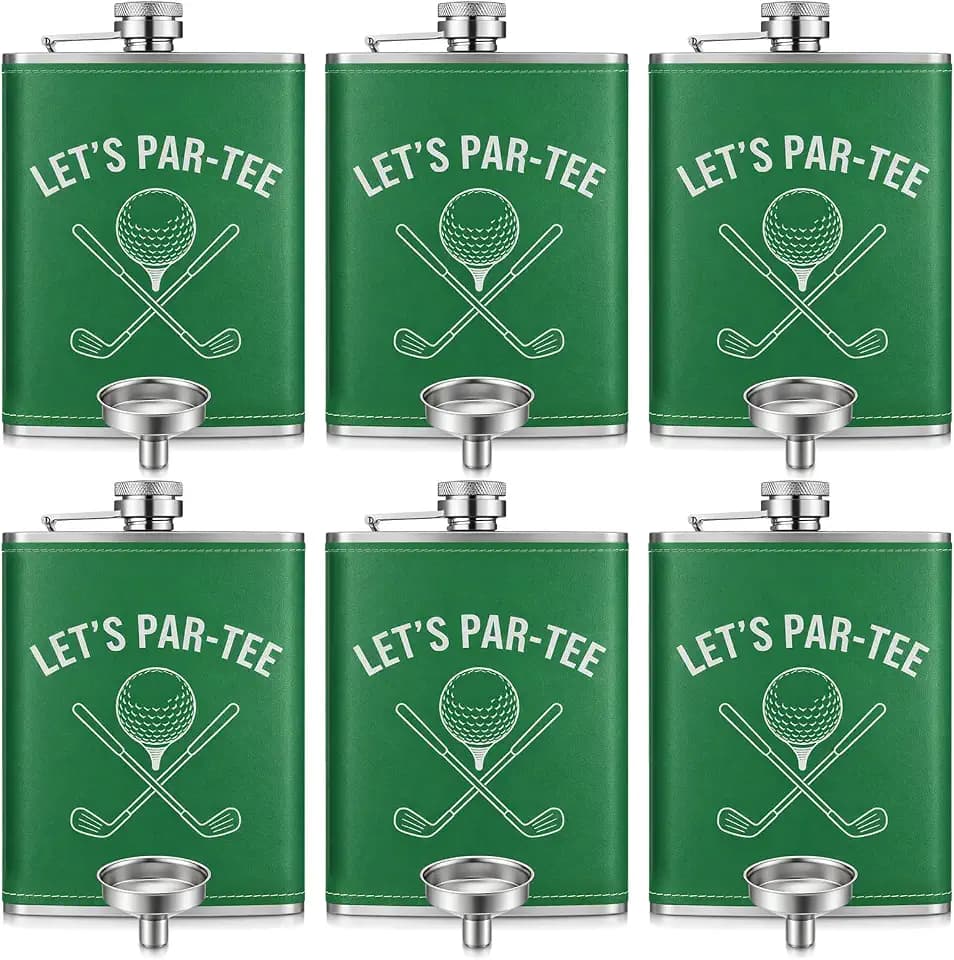 Chengu 6 Pcs Golf Bachelor Party Favor Hip Flask 8 oz