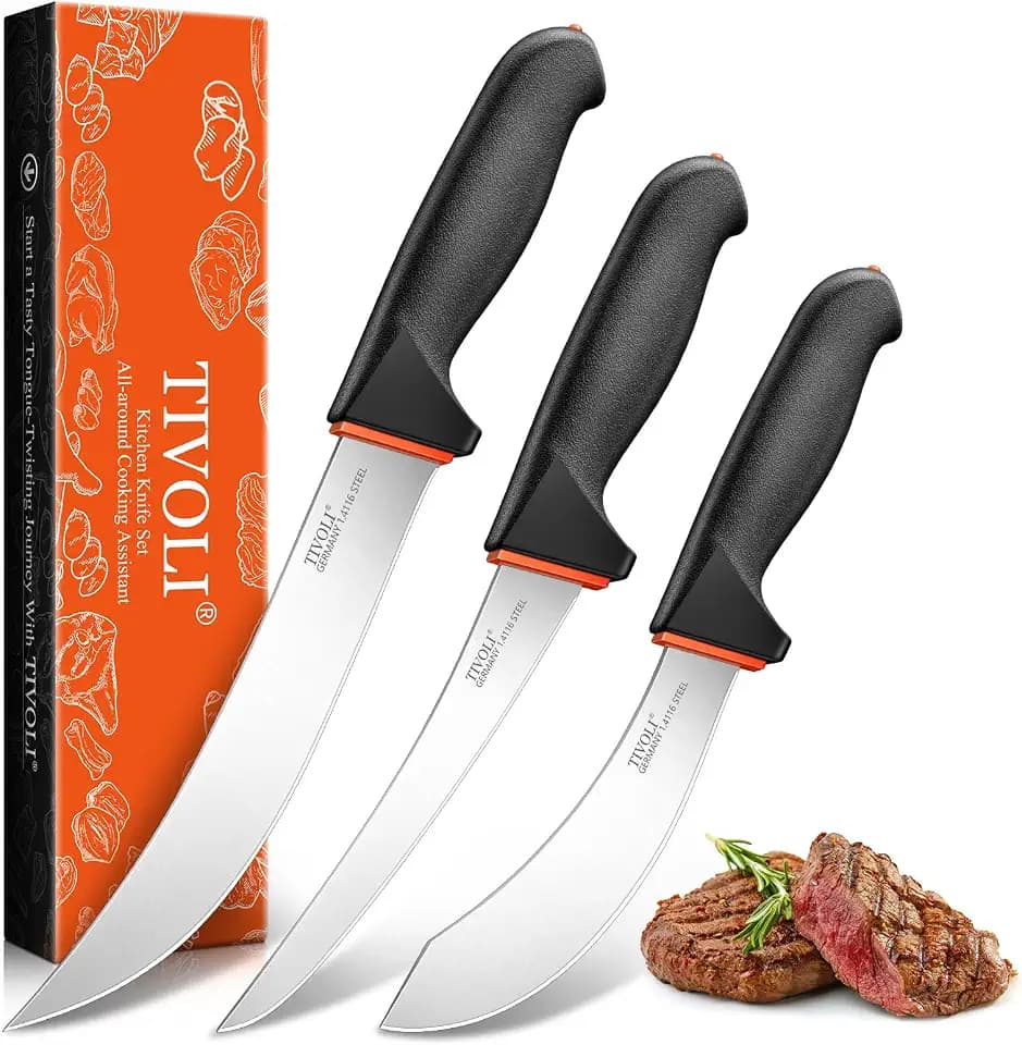 TIVOLI Butcher Knife Set 3 pcs - Processing Knife Set with Gift Box