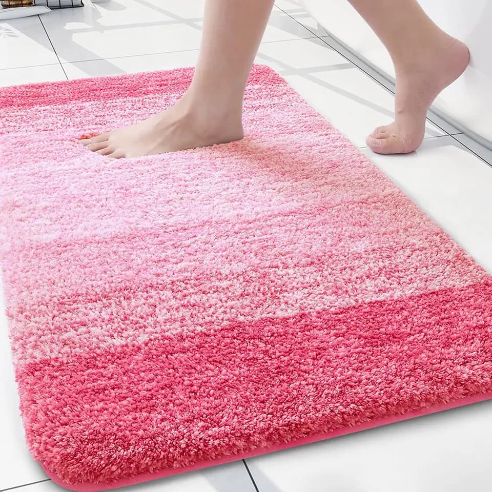 Arotive Microfiber Bathroom Rugs, Shaggy Soft Absorbent Bath Rug, 24x16