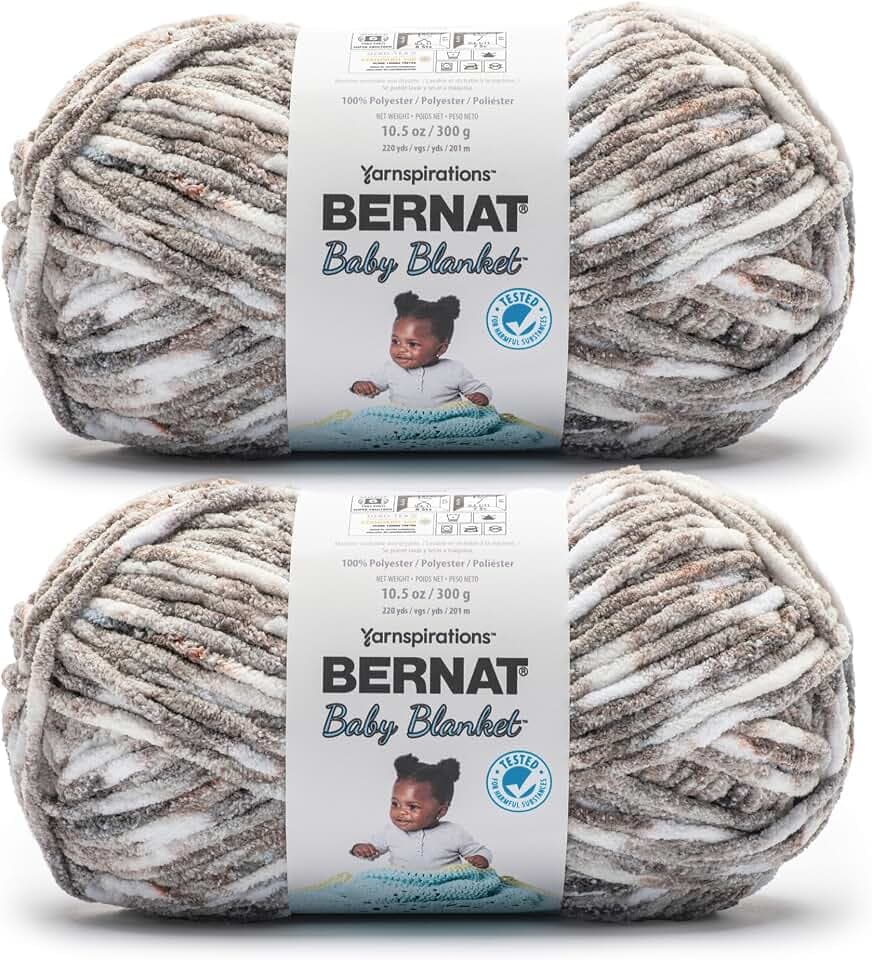 Bernat Baby Blanket Yarn for Crocheting Soft, Driftwood Dreams