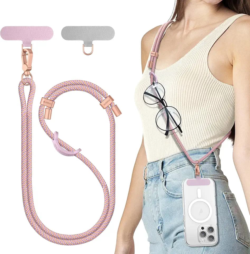 SURPHY Phone Lanyard Crossbody, Phone Strap Crossbody with 2 Tether Tabs