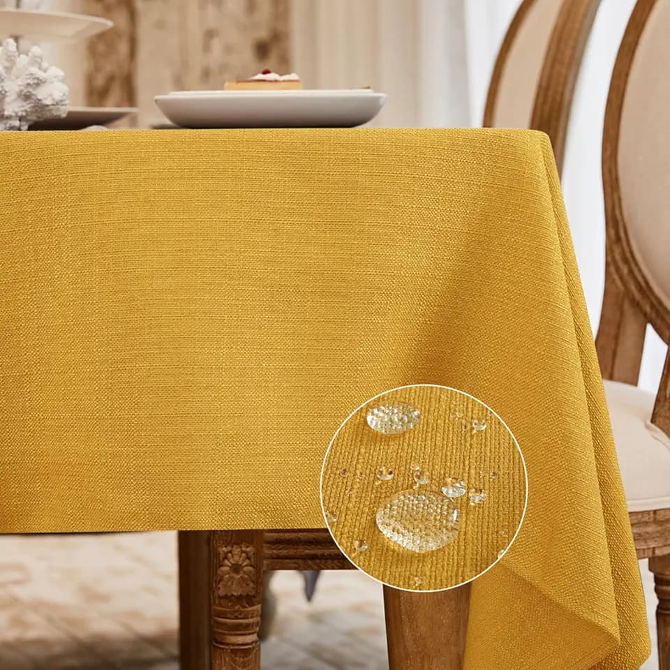 BALCONY & FALCON Rectangle Table Cloth Waterproof Gold Orange 70"x55"