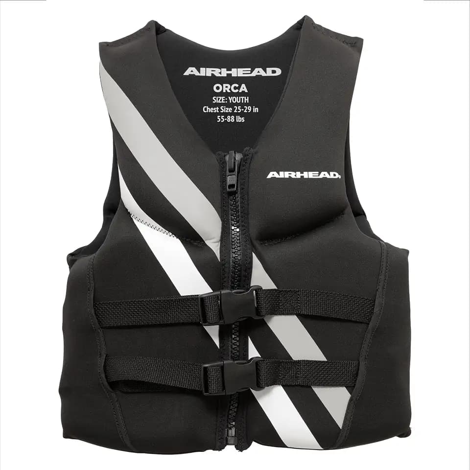 Airhead ORCA Kwik-Dry NeoLite Flex Life Jacket for Adults & Kids - USCG Approved Life Vest for Men, Women, Youth & Child, Watersports Vest for Boating, Tubing & PWC