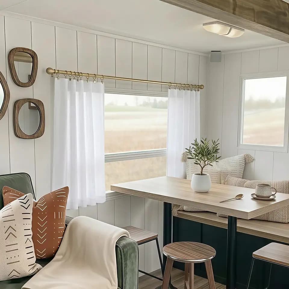 KOUFALL Cafe Curtains 24 Inch Length for Bathroom Kitchen, Half Short Sheer Farmhouse Linen Curtains for Small Window Over Sink, White