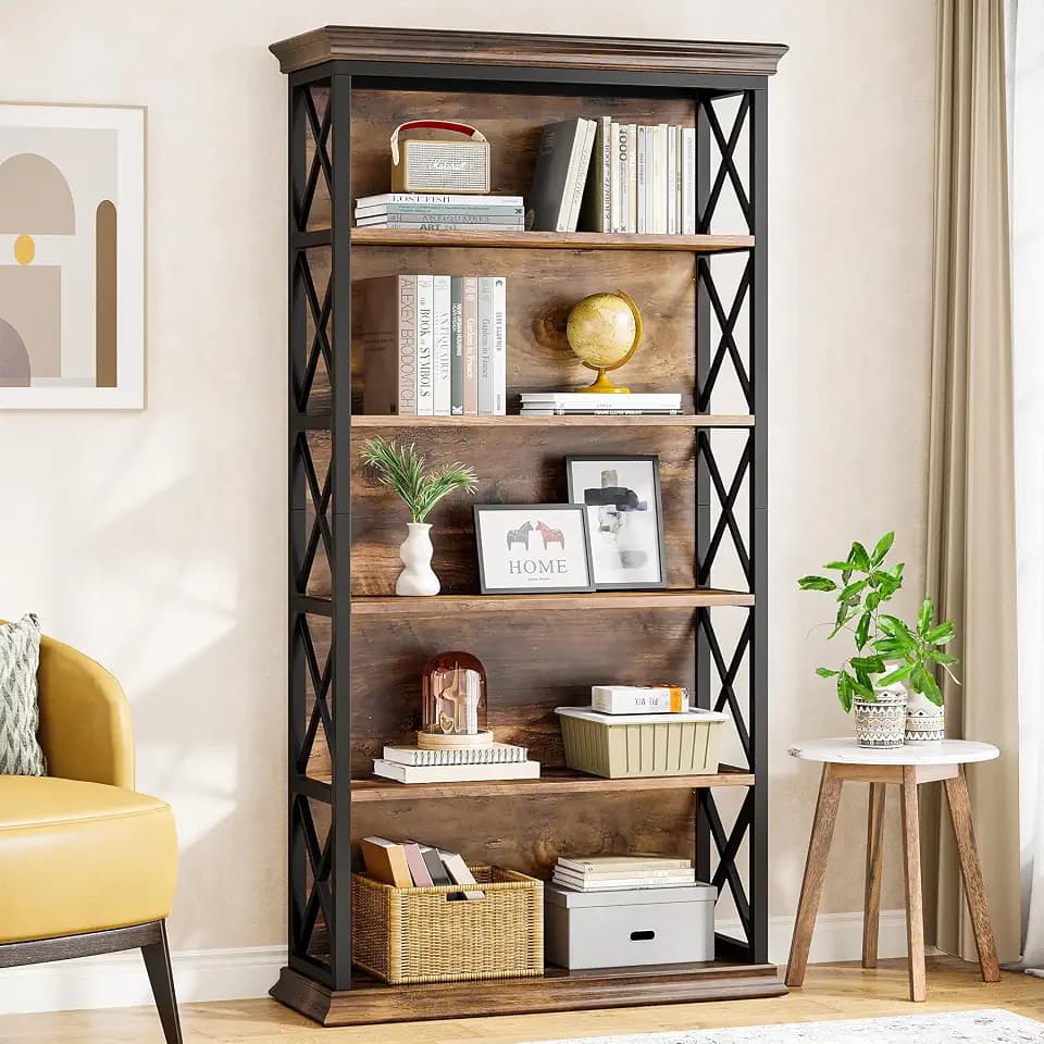 Tribesigns 6-Tier Bookcase, 71 Inches Industrial Bookshelves and Bookcase
