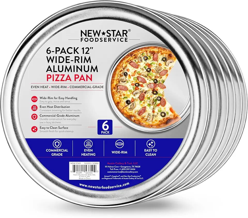New Star Foodservice Aluminum Pizza Pan/Tray, 12 Inch