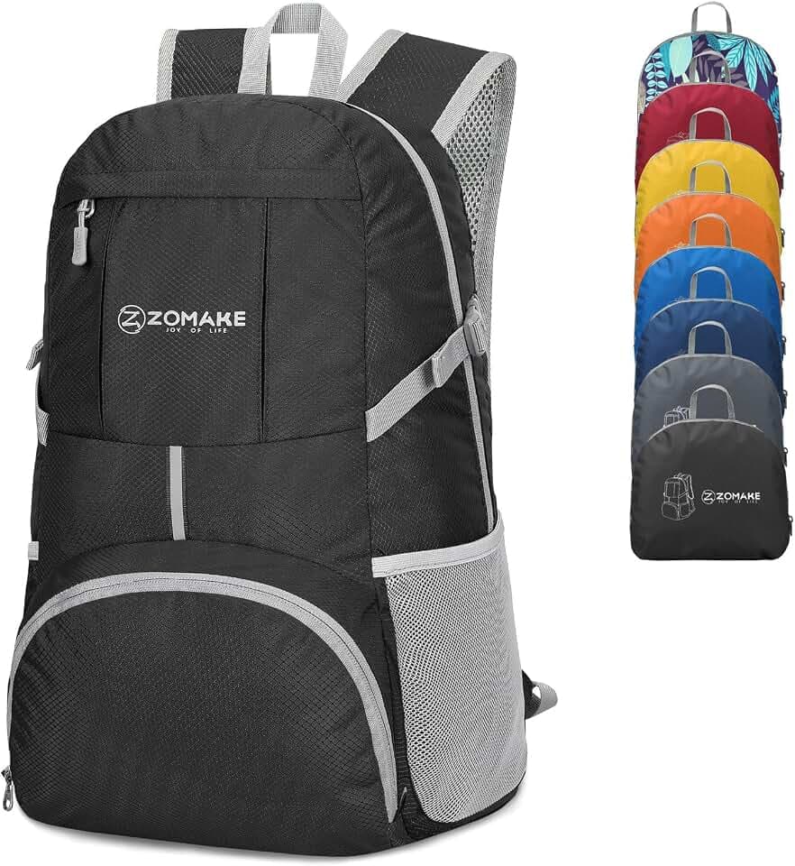 ZOMAKE Lightweight Packable Backpack 35L, Water Resistant Foldable Day Pack