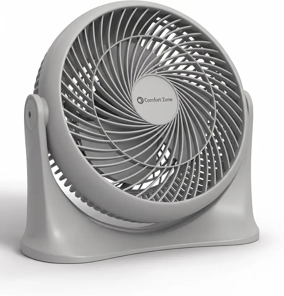 COMFORT ZONE 11" 3-Speed Tabletop Air Circulator Fan with Tilt, Grey