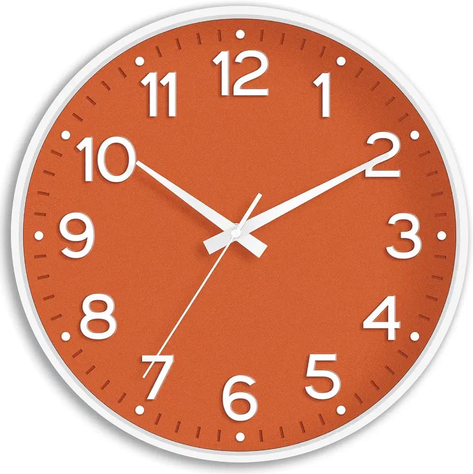 Roymnie 8 Inch Wall Clock, Battery Operated Silent Non Ticking Analog