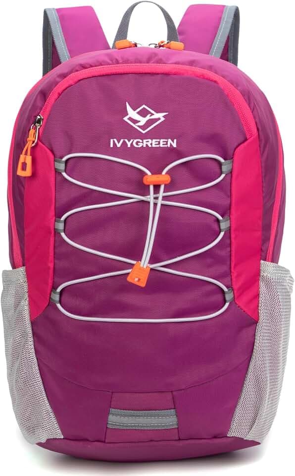 IVYGREEN Small Kids Hiking Backpack for Camping or Short Trip, Purple, S