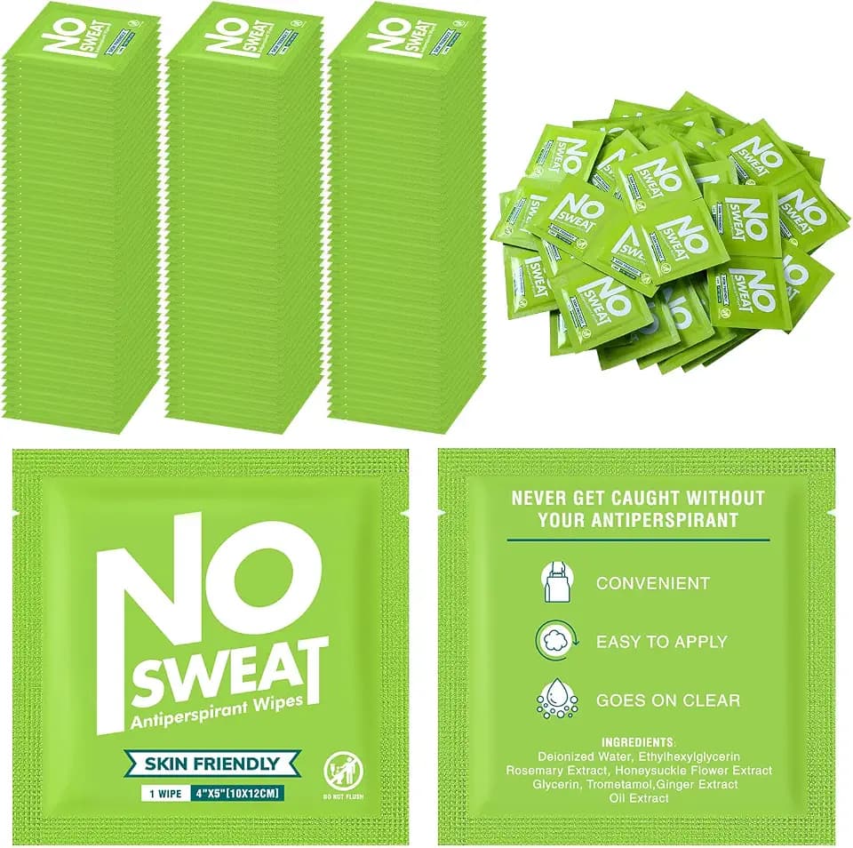 Timgle 150 Pcs Deodorant Body Wipes Individual Wrapped Bulk, Bright