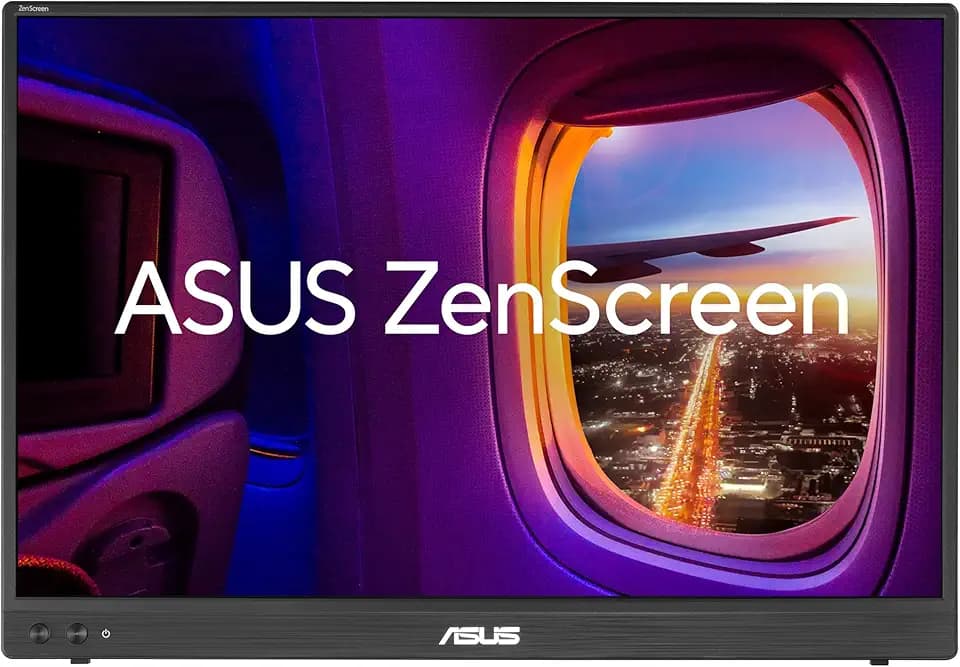 ASUS ZenScreen MB16FC 16-Zoll WUXGA IPS Portabler Monitor | Kickstand, Entspiegelt, Auto-Rotate, Power Pass-Through, Stativgewinde, Blaulichtfilter, Laptop-Bildschirm-Erweiterung