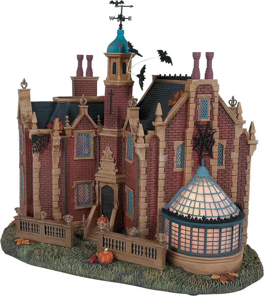 Department 56 Snow Village Halloween Disney World The Haunted Mansion Lit Building- Hand Painted Crafted Collectible with Lights Home Decor Buildings