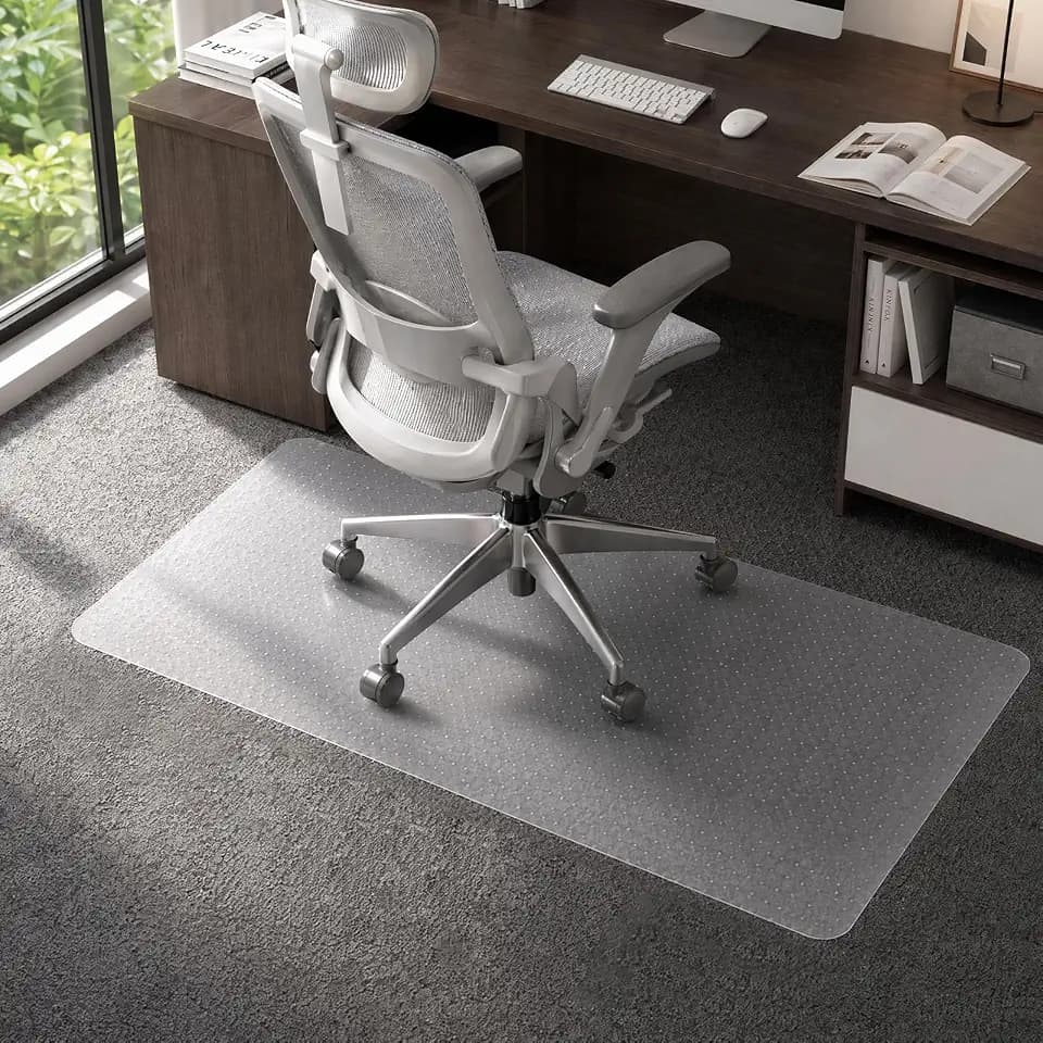 Office Chair Mat for Carpets, 48" x 30" Clear Carpet Protector Mat with Rounded Non-Sharp Studs, Durable Desk Chair Mat for Home Office and Gaming Room