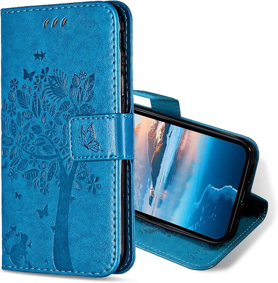 Handyhülle für Xiaomi Redmi Note 10 Pro / 10 Pro Max Hülle, PU Leder Schutzhülle mit Kartenfach, Flip Case Klappbar Stoßfeste Hülle für Redmi Note 10 Pro / 10 Pro Max (Blau)