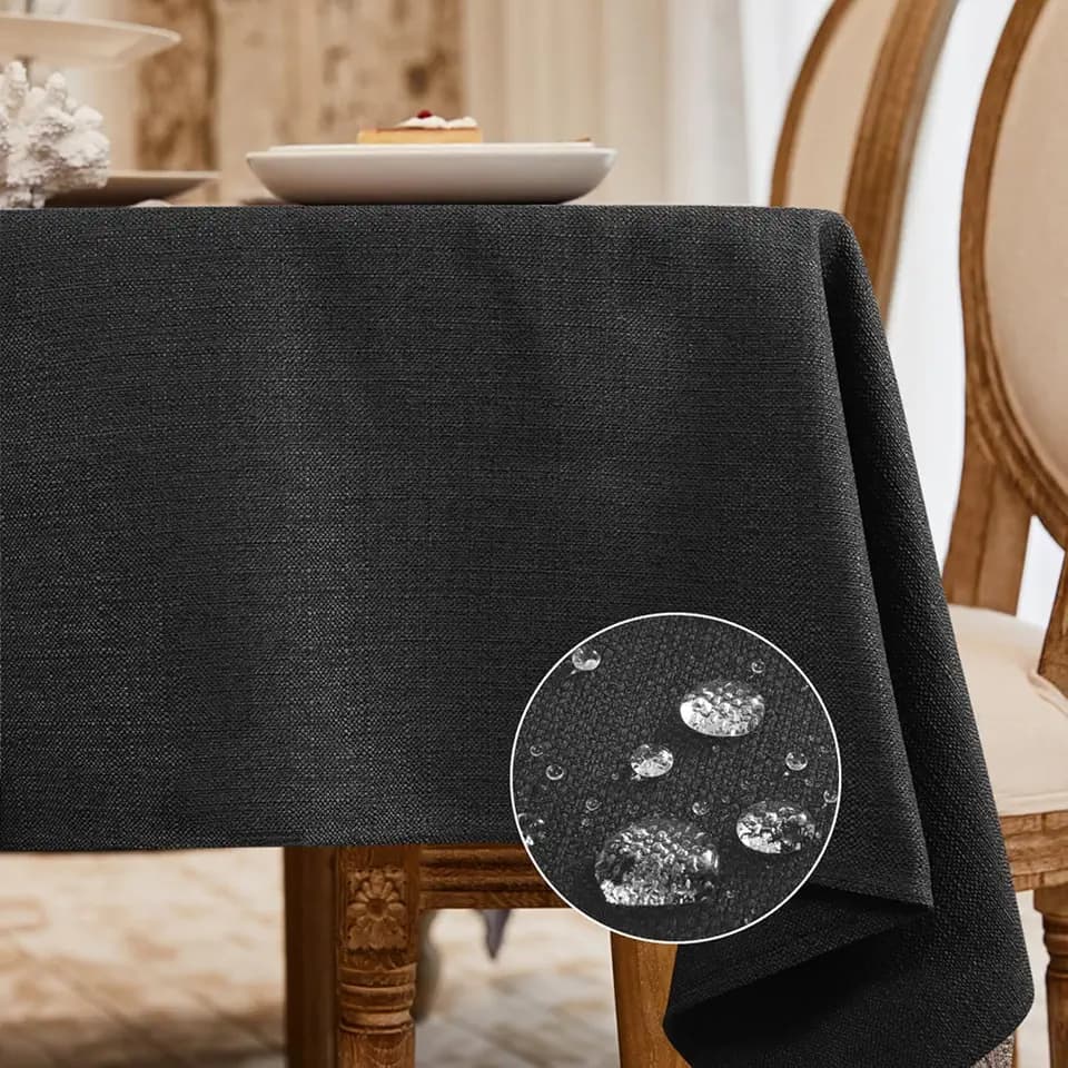 BALCONY & FALCON Rectangle Table Cloth Waterproof Charcoal Grey 118"x57"