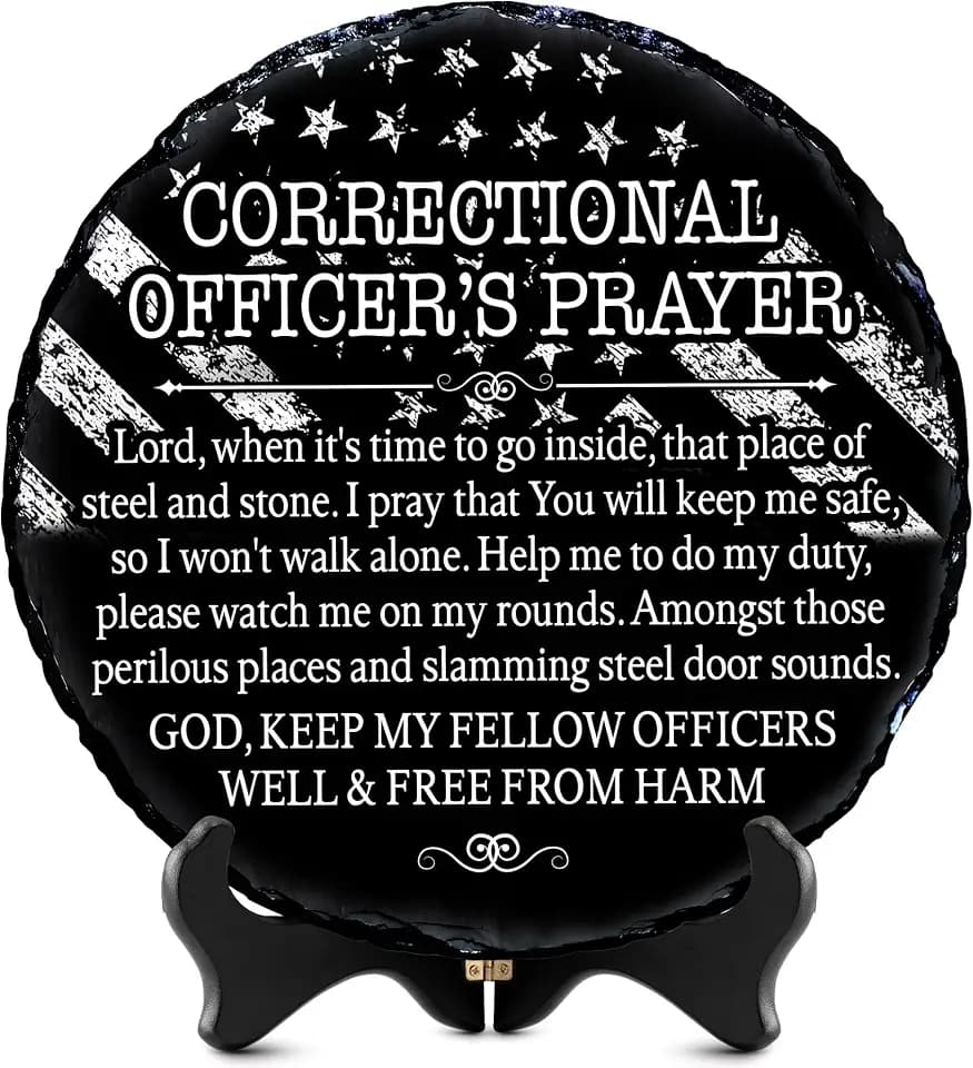 Correctional Officer Prayer Slate Plaque – Inspirational Gifts for Correction Officer, Faith Decor for Corrections Professional, Meaningful Security Officer Keepsake
