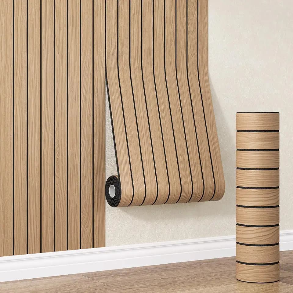 Peel and Stick Wood Wall Panels, 236"x15.8", Oak, Wood Panels for Wall