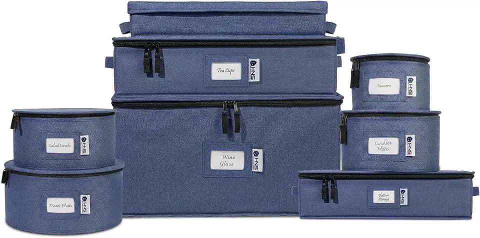 China Storage Hard Shell Containers 8-Piece Set Moving Boxes, Denim Blue