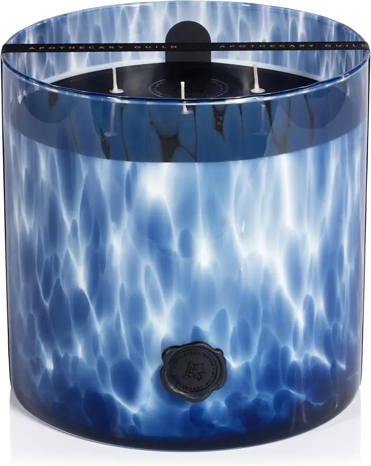 Zodax Apothecary Guild Opal Jar Candle, 128 oz, 5-Wick - Sea Salt Coastal