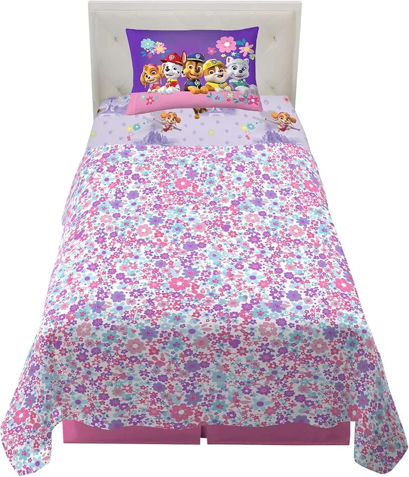 Paw Patrol Girls Kids Bedding Super Soft Microfiber Sheet Set, Twin, (Official) Nickelodeon Product By Franco