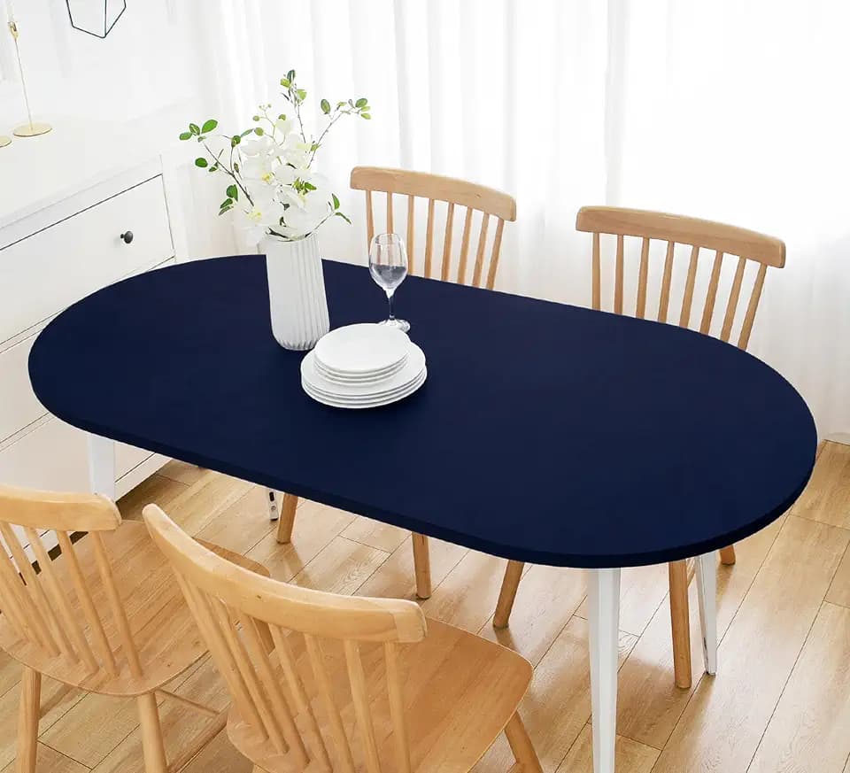 Wolkemer Fitted Oval Tablecloth Spandex Stretch 48 x 72 Inch