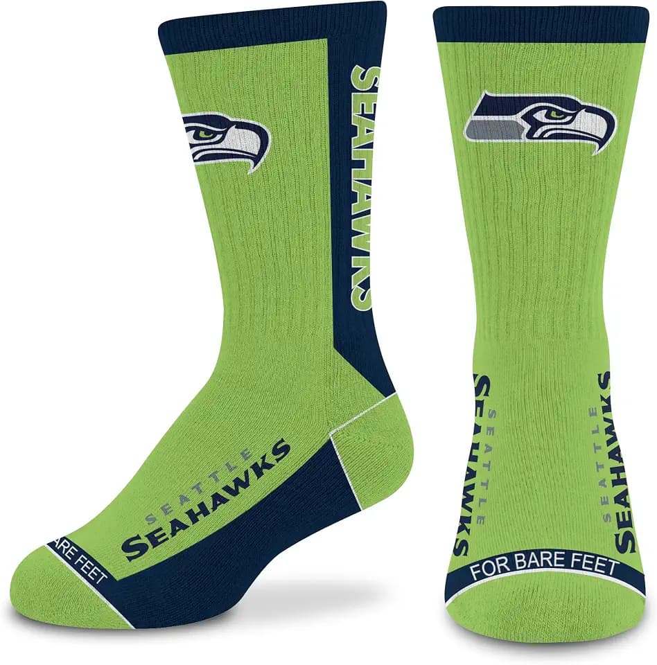 For Bare Feet NFL Unisex Kids Nfl Mvp Crew Sock Youth