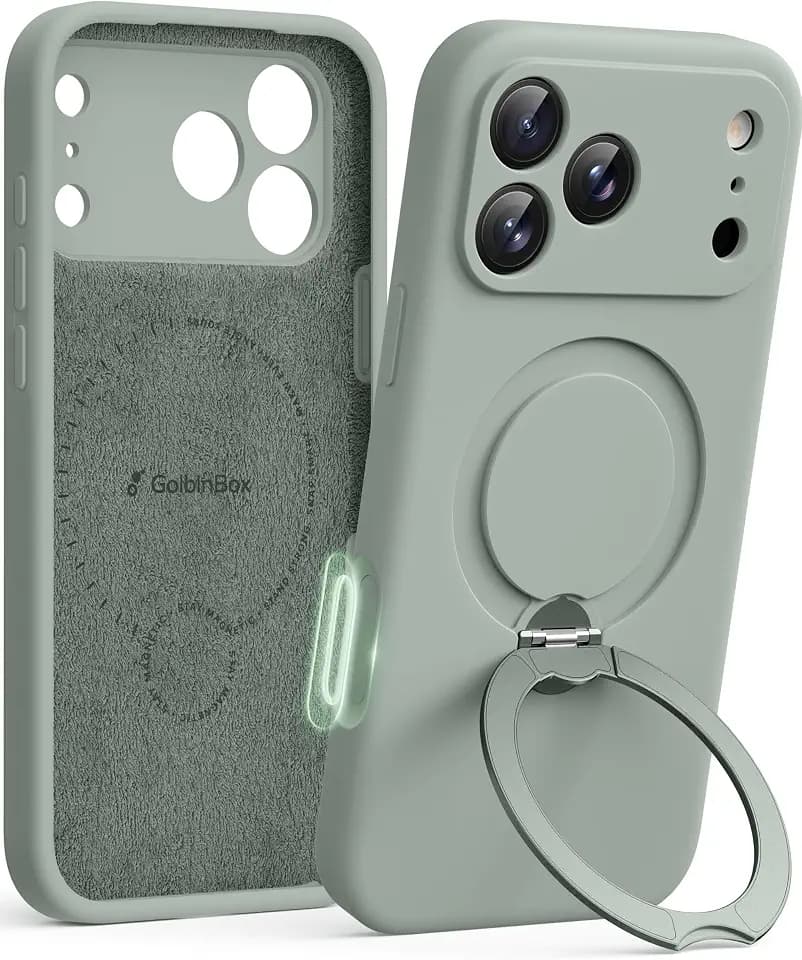 GolbinBox for iPhone 18 Pro Case/iPhone 17 Pro Case with Stand, Grey Green