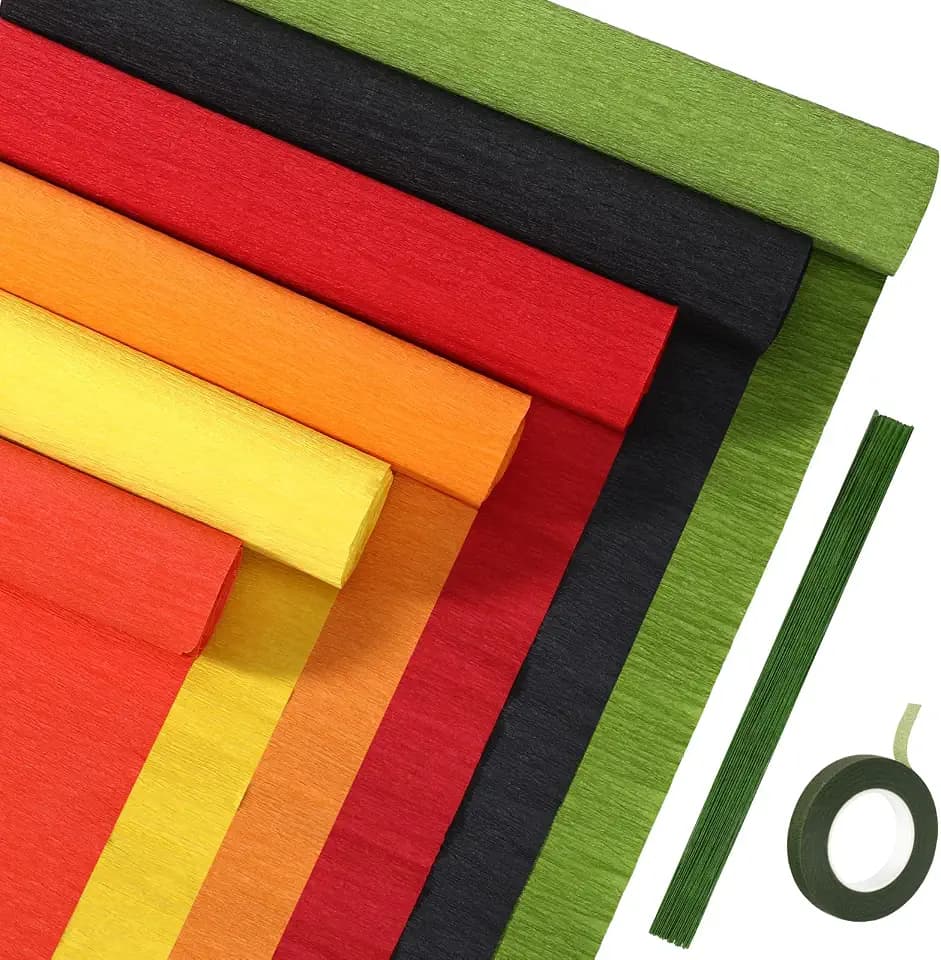 Gersoniel 57 Pcs Crepe Paper DIY Kit for Flower Making, Bright