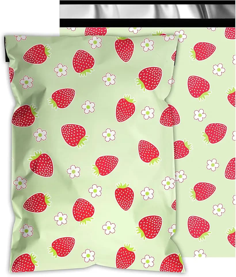 Poly Mailers 10x13 Inch, 25 Pack, Strawberry Self-Seal Shipping Bags