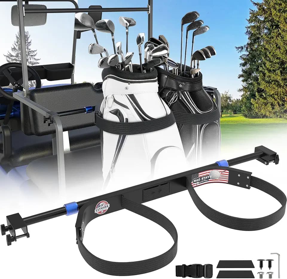 Golf Cart Bag Holder Bracket, No Drilling Installation