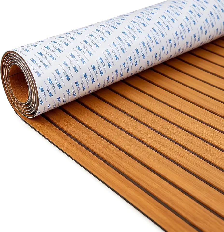 VEVOR Bootsbodenbelag, EVA-Schaum-Bootsdeck 2400 x 1160 x 6 mm, rutschfester selbstklebender Bodenbelag, 27840 cm² großer Marineteppich für Boote, Yachten, Pontons, Kajakdecks