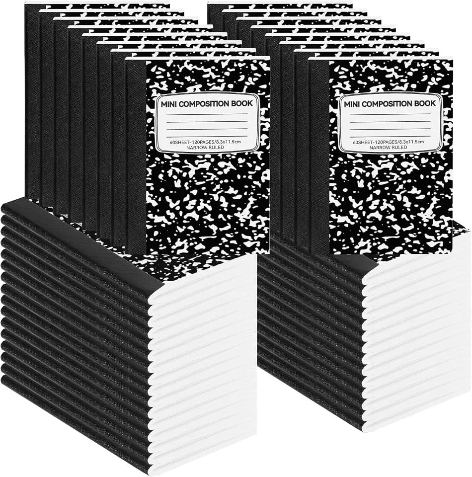 48 Pack Mini Composition Notebooks 4.5x3.25 Inch College Ruled