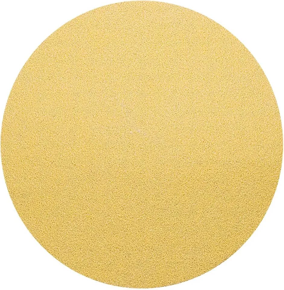 Benchmark Abrasives 6 Inch Sanding Discs Hook and Loop, Aluminum Oxide Stearated Gold No Hole Adhesive Sandpaper for Surface Blending, Automotive - Orbital Sander Sandpaper (50 Discs), 180 Grit