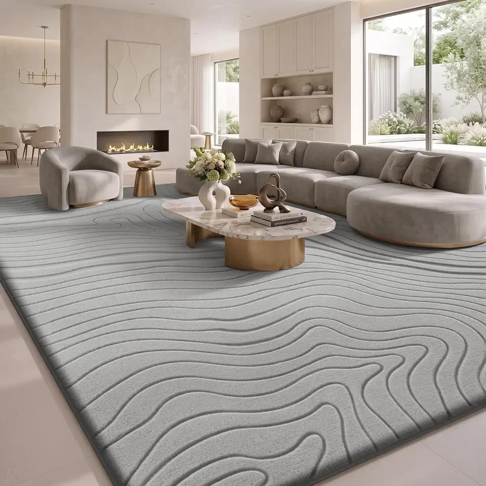 Sour Lemon Area Rugs 9x12 Living Room Bedroom, Carpet Modern Grey Rug