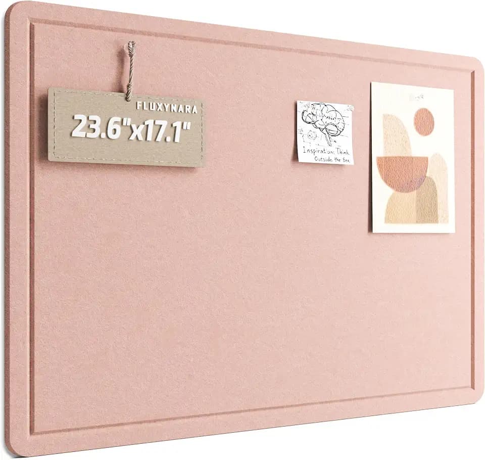 Fluxynara Felt Bulletin Board, 23.6"x17.1", Pink