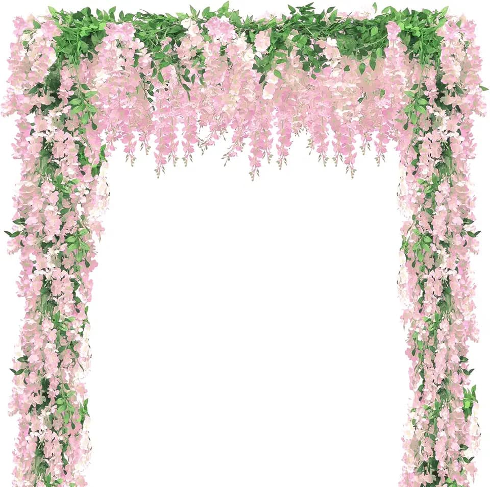 Findosom 10Pcs Total 72FT Wisteria Artificial Flowers Garland for Decor