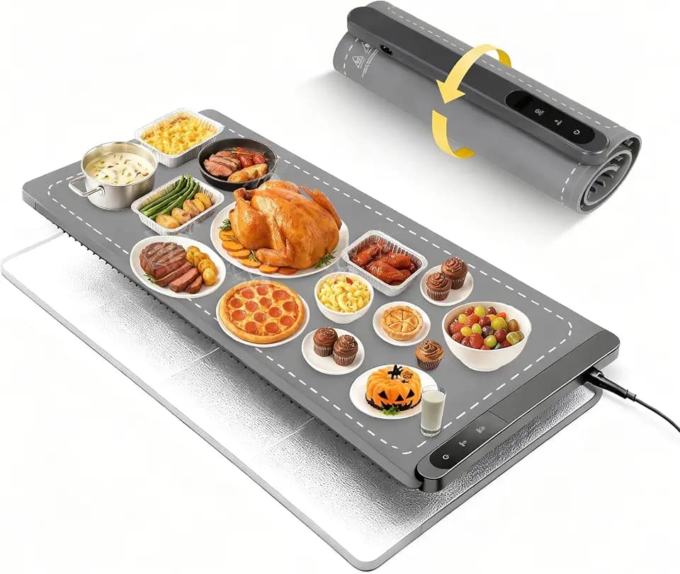 Food Warming Mat, Extra Large 43"x16", 560W Food Warmer for Parties, Grey