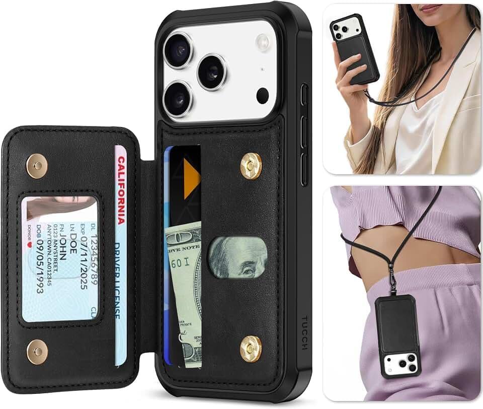 TUCCH Hülle für iPhone 18 Pro, Hülle für iPhone 17 Pro (6,3"), Schwarz