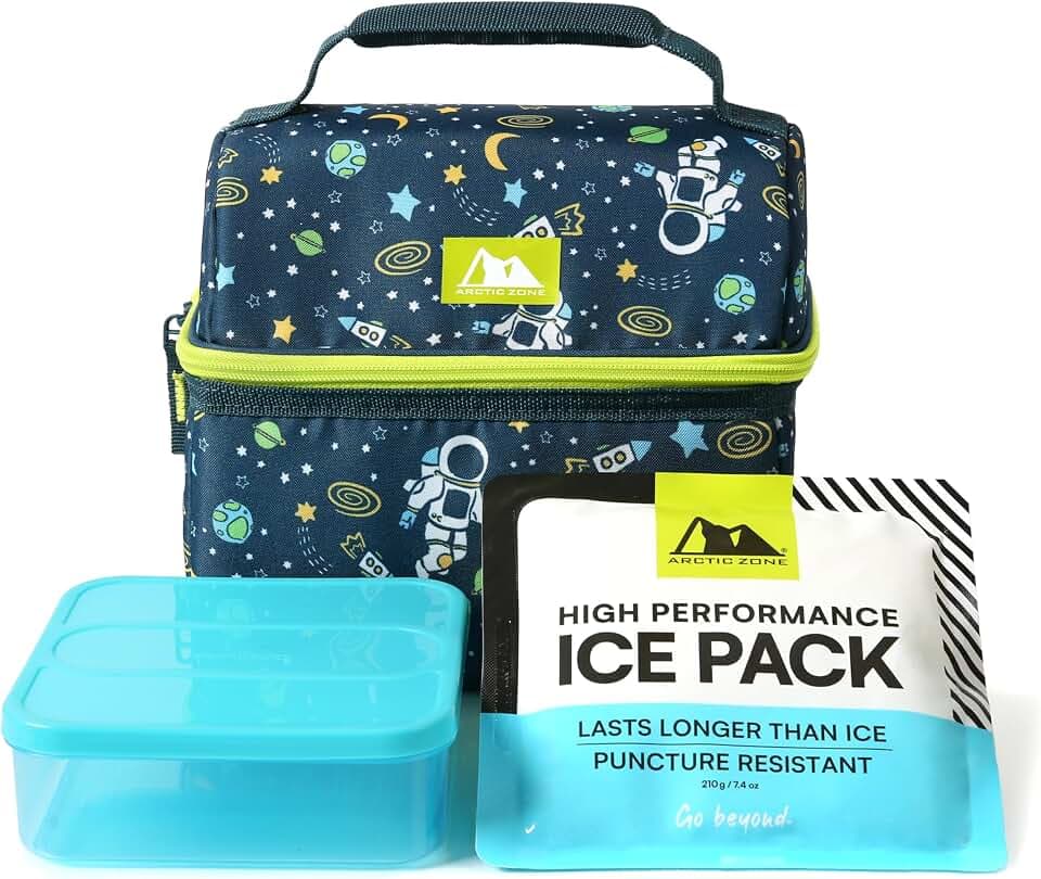 Arctic Zone Kids Lunch Box with Ice Pack and Container, Space Odyssey