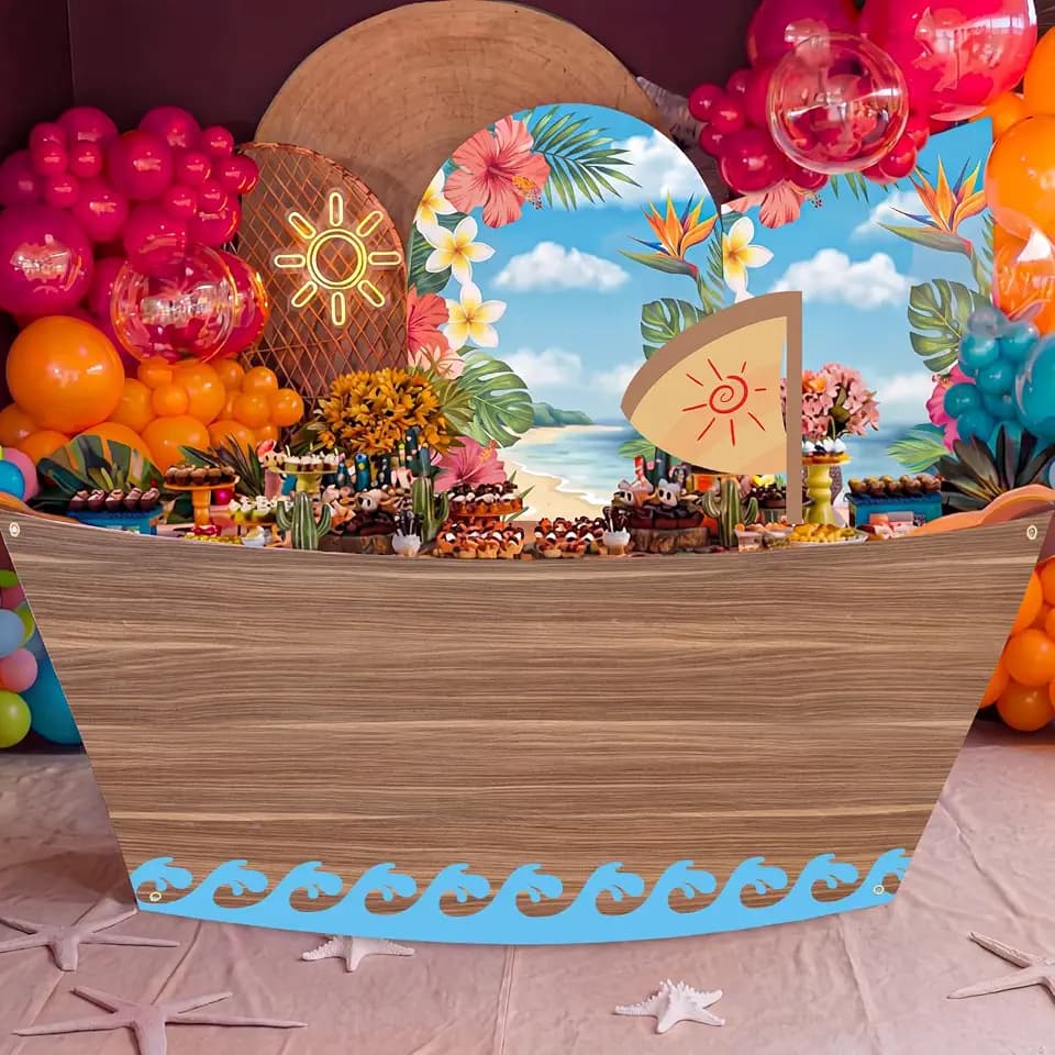 Teyva Hawaii Luau Party Decorations Table Skirt for Ocean Girl