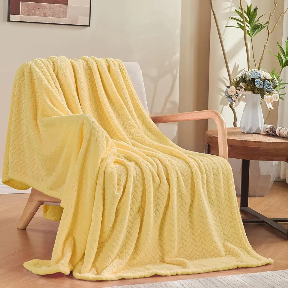 inhand Champagne Gold Fleece Throw Blanket for Couch, Super Soft Flannel Blanket, Lightweight Fuzzy Blankets Sofa Bed Office, Washable Cozy Plush Fleece Blankets&Throw for All Season(50x60 Inches)
