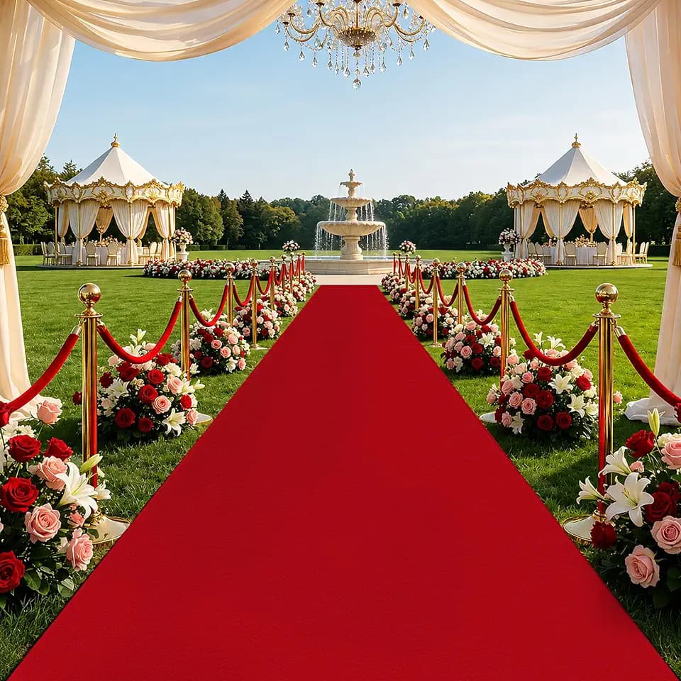 Red Carpet Runner Rug for Party and Event, Non-Slip TPR Rubber Backed Aisle Runway red Rug for Step, Proposal & Wedding Christmas Thanksgiving Decorations, Runway Rug for Prom(3 x 20ft, 450 GSM)