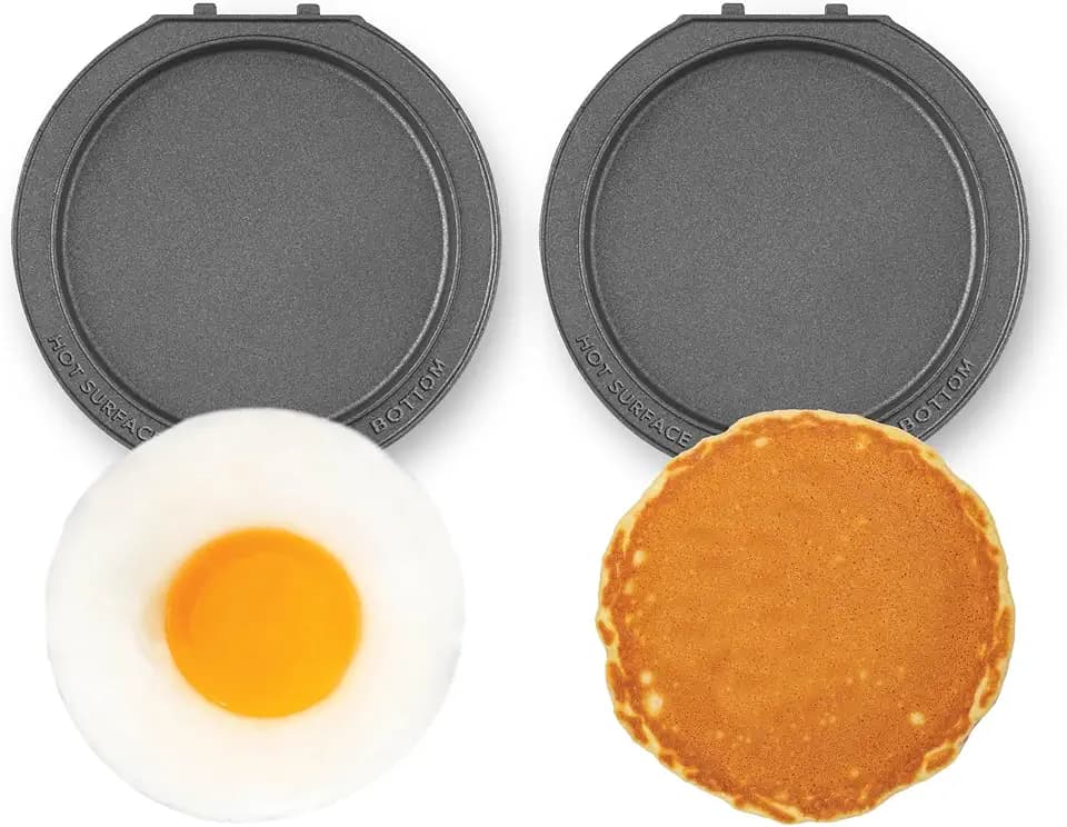 Dash Mini Griddle Plates for Pancakes & Eggs, Nonstick, 2-Pack