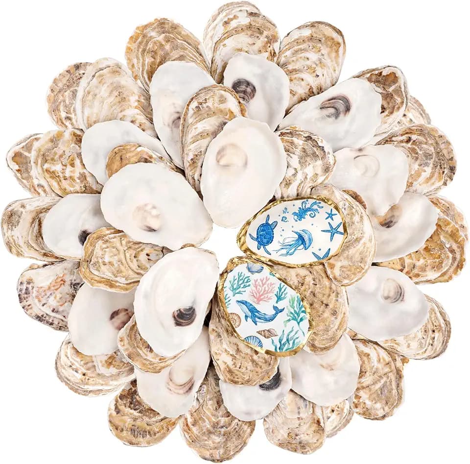 30Pcs Small Flat Oyster Shells for Crafts 2-3 Inch