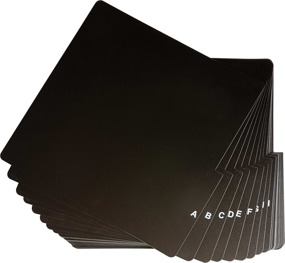 Crosley AC1046A-BK A-Z Vinyl Record Dividers, Black