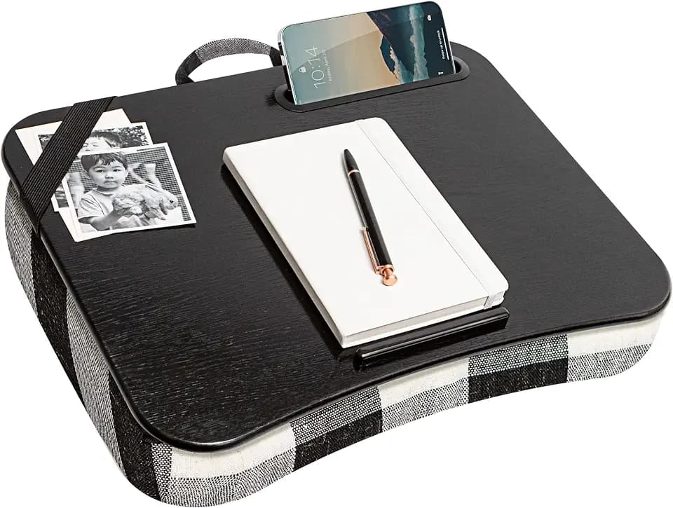 LAPGEAR Designer Lap Desk – Buffalo Check, Fits 15.6” Laptops