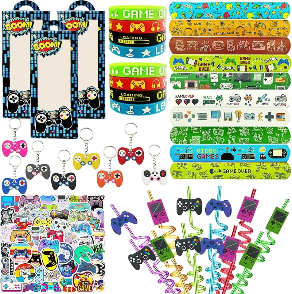 110PCS Video Game Party Favors, Gamer Goodie Bag Stuffers and Supplies