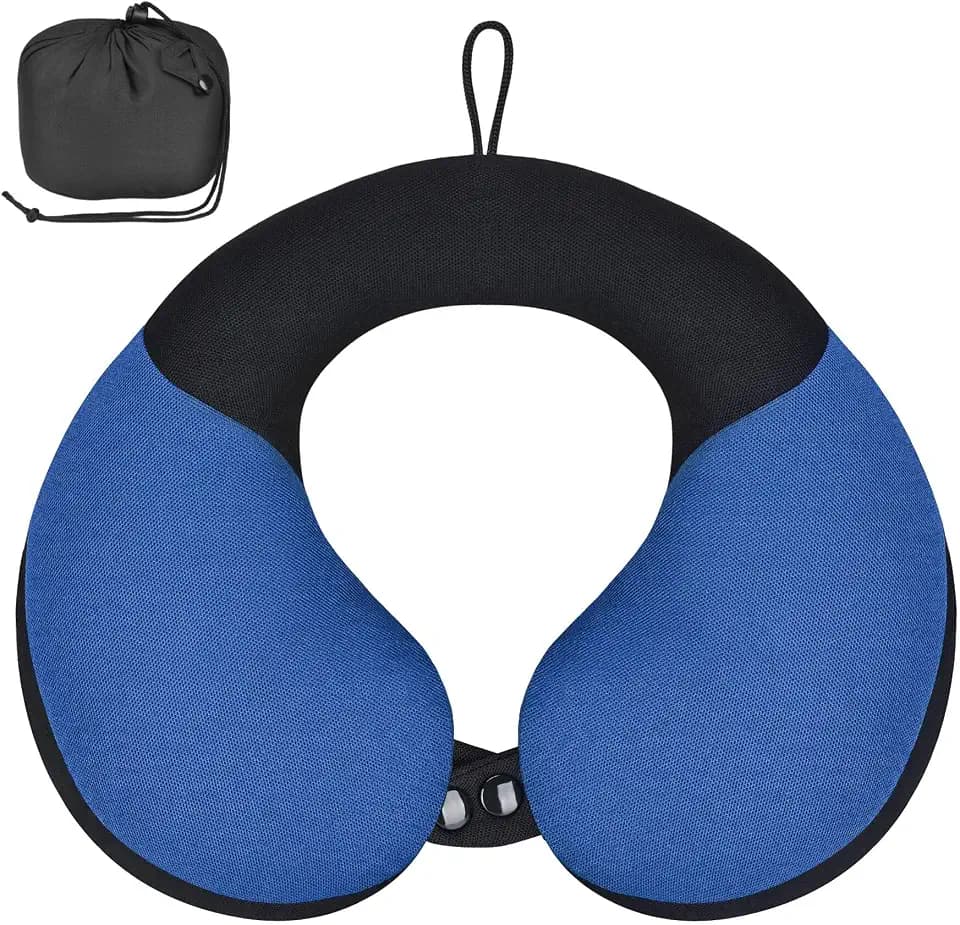 COOLBEBE Kids Travel Neck Pillow, Head Support for Car Seat & Plane, Blue